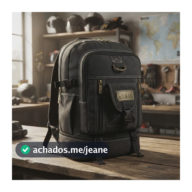 Mochila Masculina Lona 50 Litros Viagem Passeio Motoboy Espo Preta
