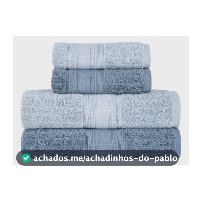 Jogo De Toalhas Buddemeyer Atena Fio Penteado Banho Azul/azul Claro 4 Peças