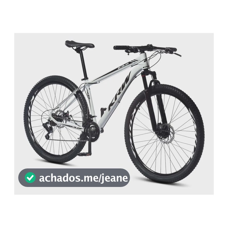 Bicicleta Aro 29 Krw Alumínio 24 Vel Freio A Disco Suspensão Dianteira X42 Cor: Branco/Preto Tamanho do Quadro: 17