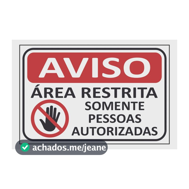 Placa Sinalização Área Restrita Aviso 30x20cm Ps Vermelho, Branco E Preto