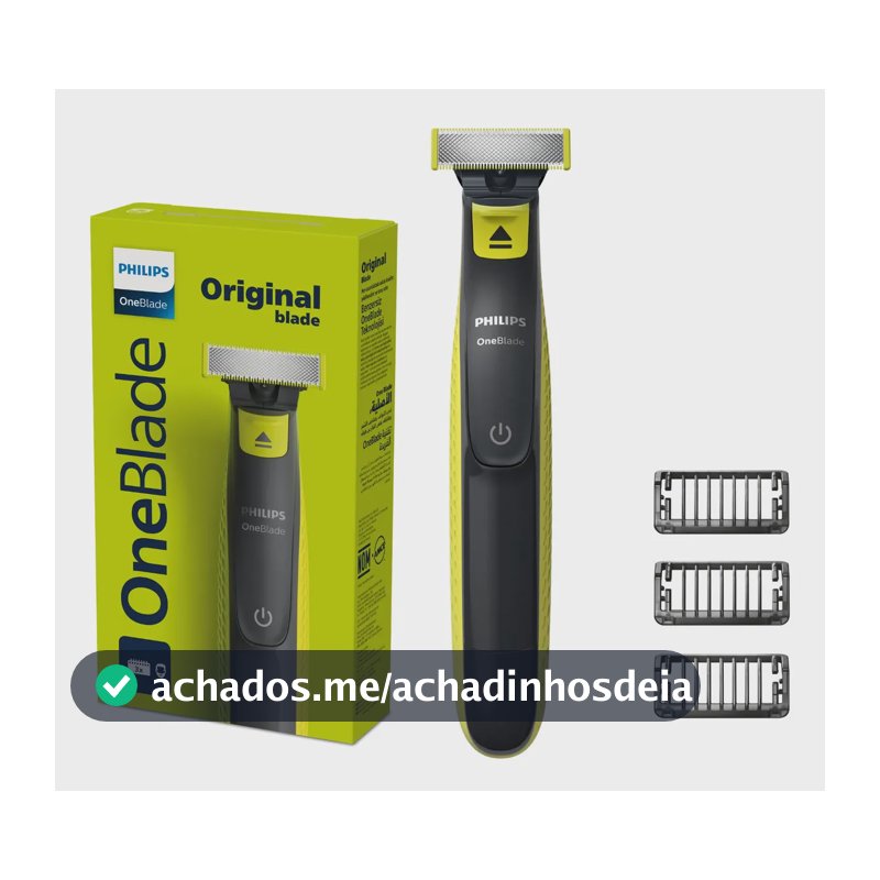 Barbeador E Aparador Elétrico Philips Oneblade Para Todos Os Tipos De Pele E Barba E À Prova D'água - Qp2724/10 Preto Bivolt