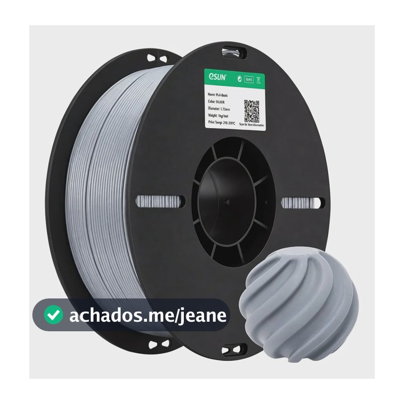 Filamento Pla Basic Esun 1kg Para Impressora 3d Prata