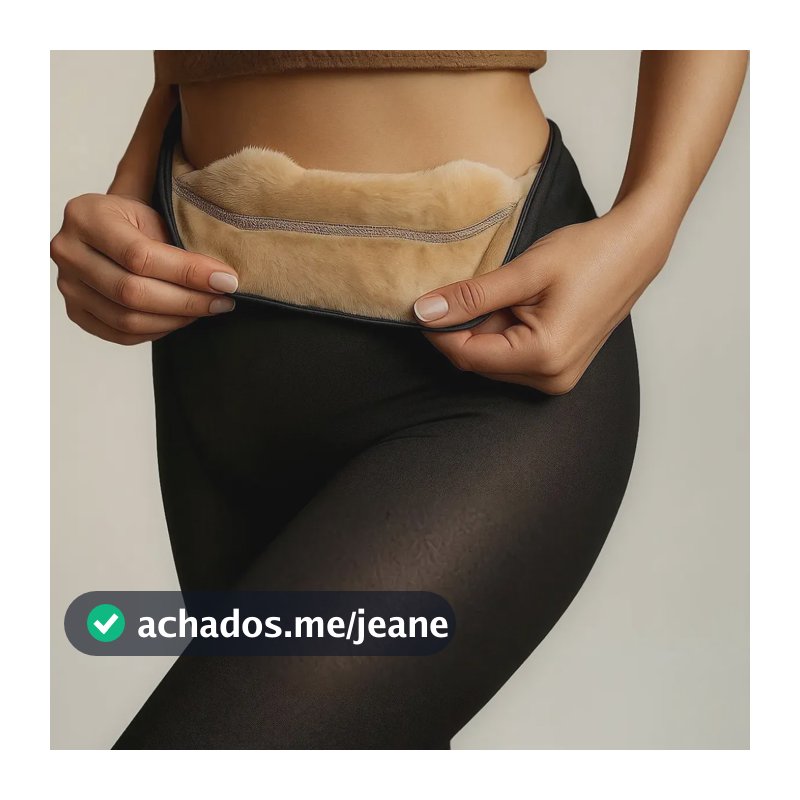 Meia Calça De Lã Térmica Translúcida Forrada Pelinho Pelúcia Preto Único 36 Ao 46