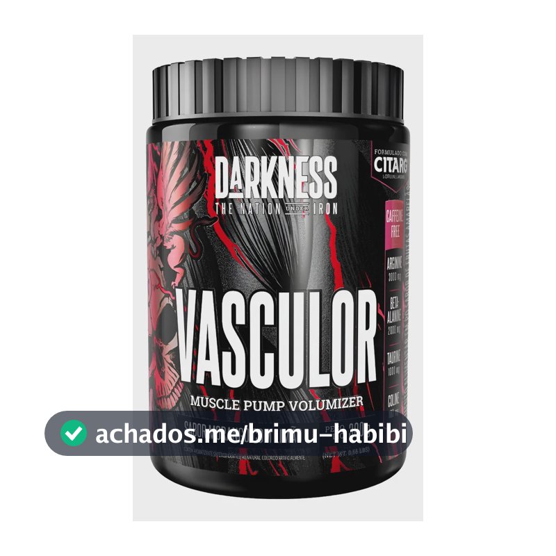 Pré - Treino Vasculor Muscle Pump Volumizer 300g Darkness Sabor Morango Com Limão