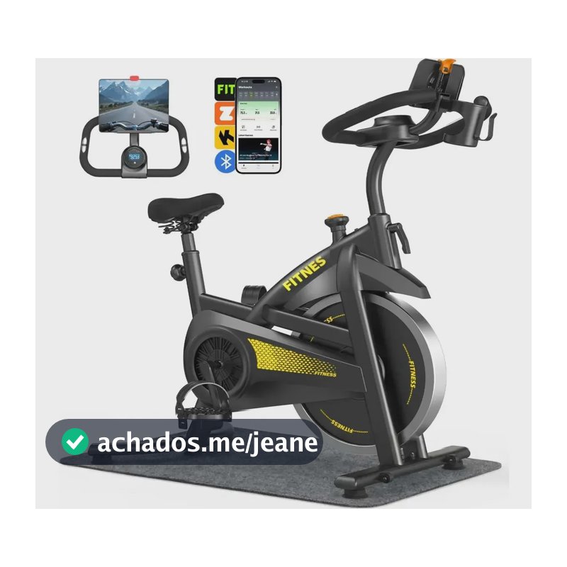 Bicicleta Ergométrica Spinning LVOE HOME BF820 com Bluetooth, Volante de Inércia 12 kg e Suporte para 150 kg