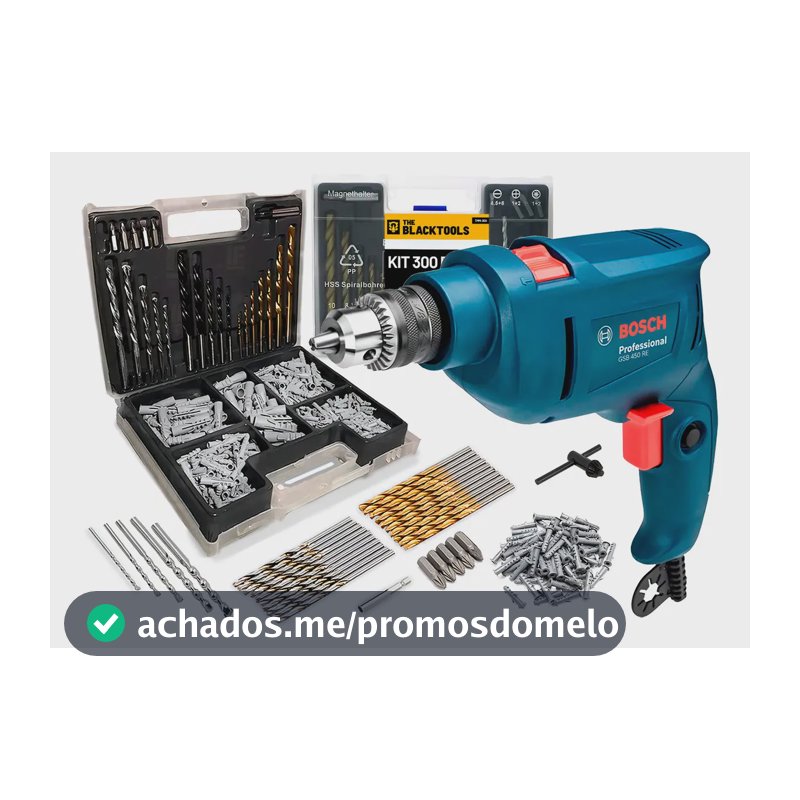 Furadeira De Impacto Bosch GSB 450 RE 450W 10mm Com Brocas e Buchas