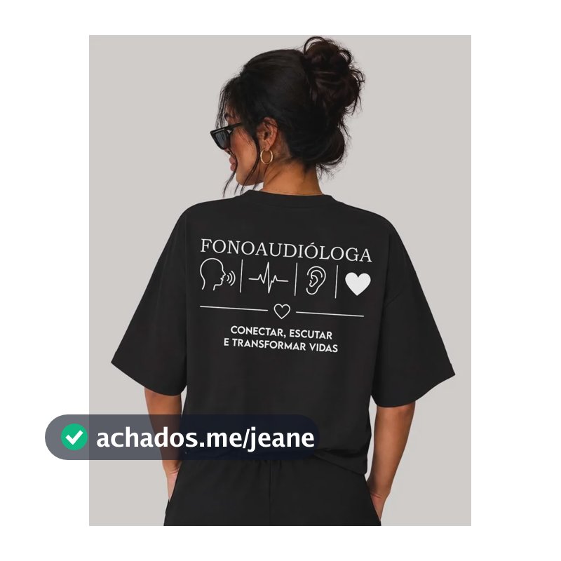 Camiseta Fonoaudióloga Faculdade Blusa Curso Fono Profissão Preto G