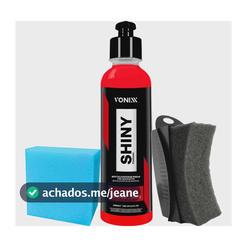 Kit Pneu Borracha Shiny Vonixx 240ml Aplicador Cor Vermelho