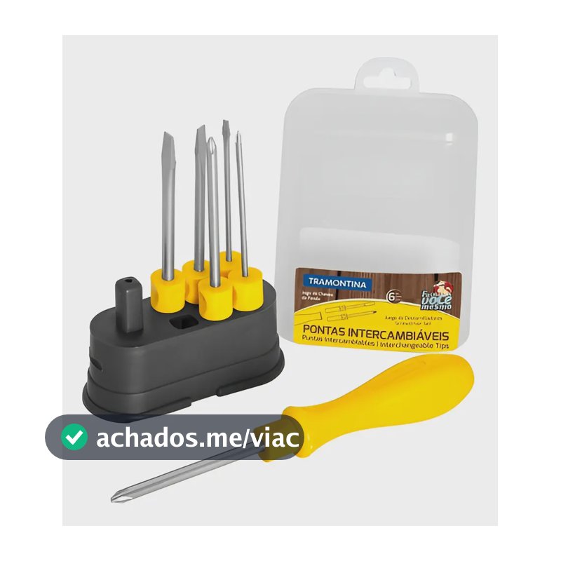 Jogo Chave Fenda E Phillips Tramontina 6 Peças Cabo Único