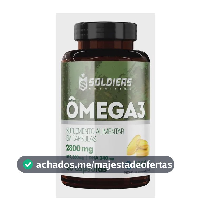 Ômega 3 2800mg 60 Cápsulas Soldiers Nutrition Coração Vitamina Sem Sabor