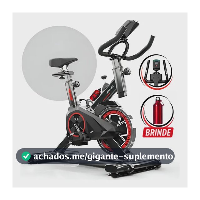 Bicicleta Ergométrica Bike Spinning 6kg Sensação Inércia Fitness Preto E Vermelho Sevenfit Para Cardio