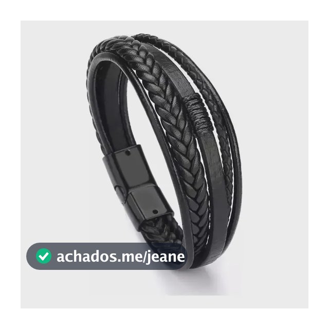 Pulseira Masculina Couro Fecho Magnético Executiva