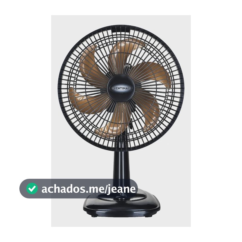 Ventilador de Mesa Ventimais Turbo Preto com Pás Bronze 30cm