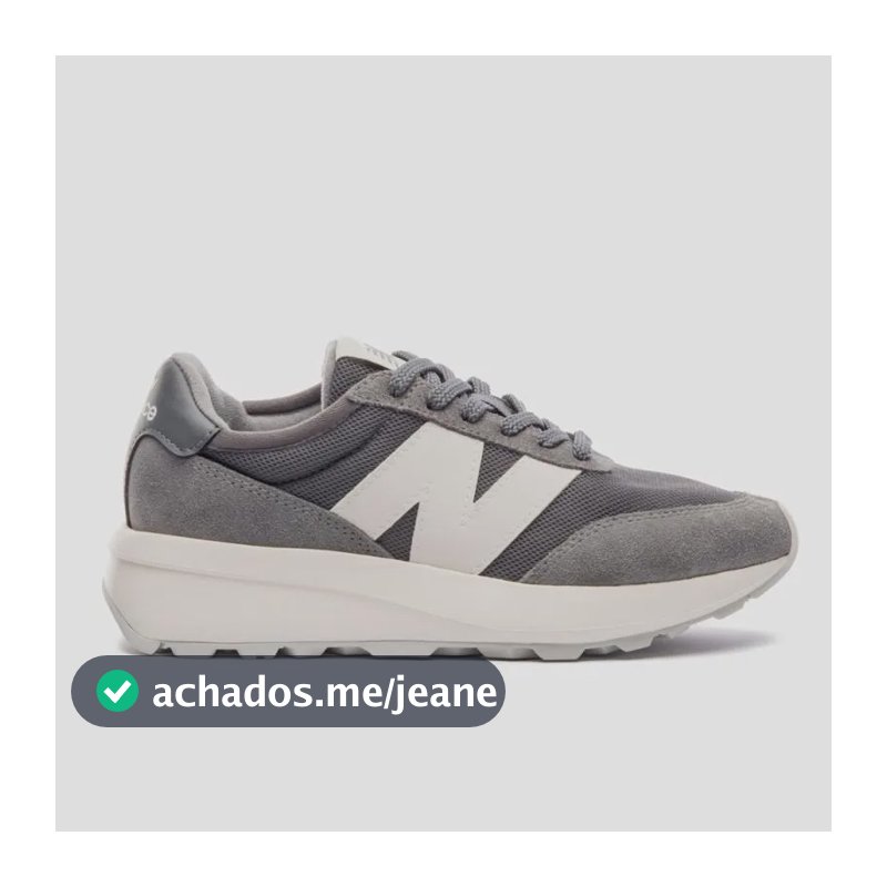 Tenis New Balance Sem Gênero 370v1 Cinza Liso 35 Br