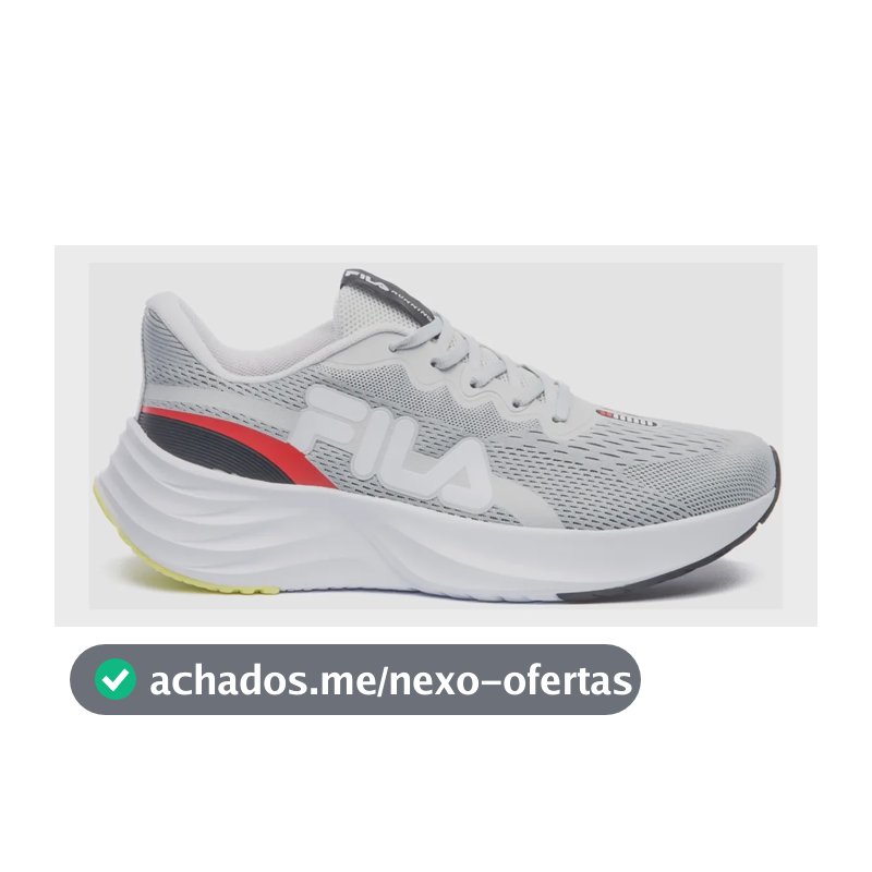 Tênis Fila Masculino Racer Comet 2 Esportivo Corrida Treino Cinza Gelo/vermelho/preto Geométrico 38 Br