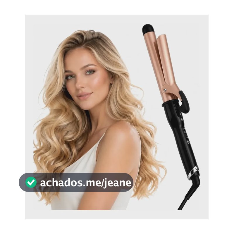 Modelador De Cachos Médios E Definidos 25mm Rose Gold E Preto 127/220v