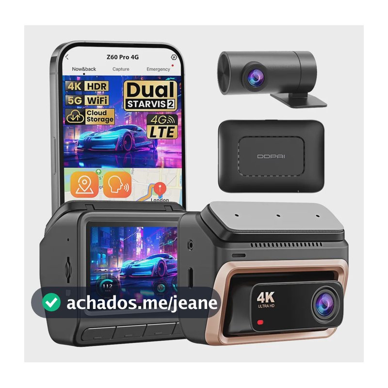 Câmera Veicular Ddpai Z60 Pro 4g Monitoramento Remoto 4k Hdr