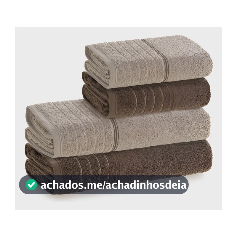 Jogo de Toalhas 4 Peças Fio Cardado 100 Algodão Softmax Bressan Karsten