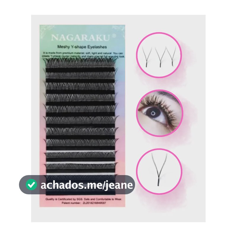 Cílios Nagaraku Yy Volume Brasileiro Tamanho Único E Mix Preto D 1.3 Cm 0.7 Mm
