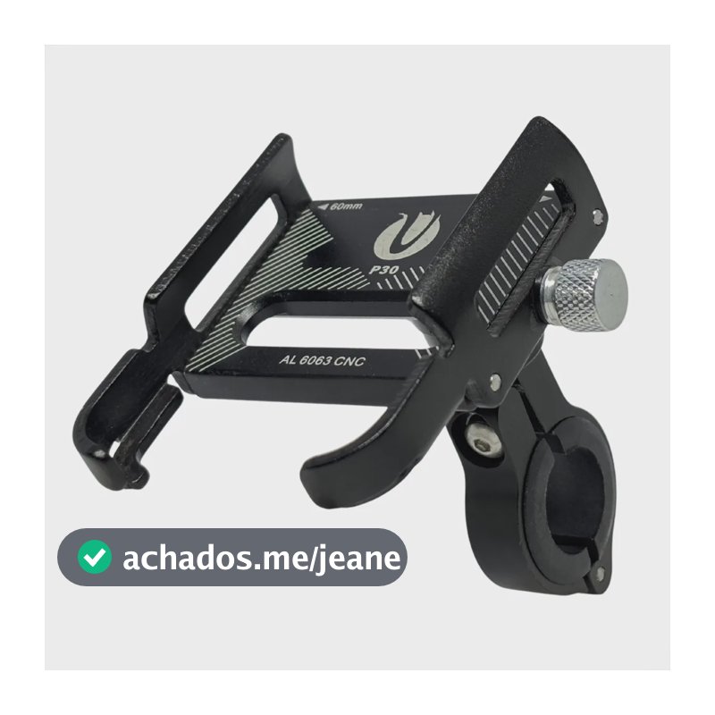 Suporte Celular Alumínio Moto Bike Guidão Articulado P30 Preto