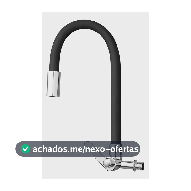 Torneira De Parede Flexível Teraprata Cozinha Emborrachada Preto Fosco