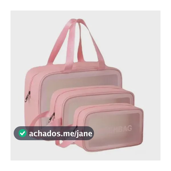 Necessaire Sem Gênero Washbag Kit Necessaires Rosa Liso
