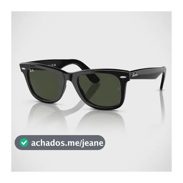 Óculos De Sol Ray-ban Wayfarer Rb2140 Classico Green Polished Black