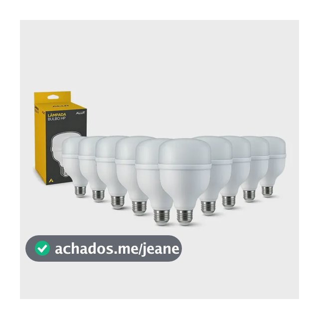 Kit 10 Lâmpadas LED Bulbo 50W Alta Potência Branco Frio 6500K Bivolt E27 - Super Bulbo Econômica 4000 Lúmens Ideal Galpão Fábrica Comércio