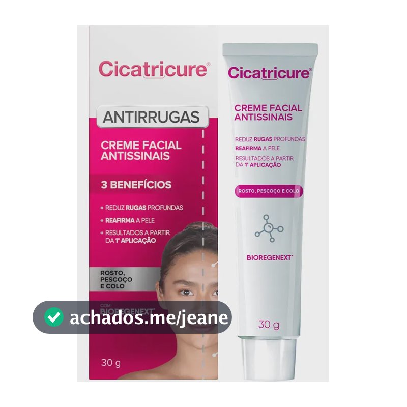 Creme Facial Cicatricure Antirrugas 30g - Rosto e Corpo e BioRegenext