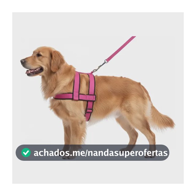 Peitoral Coleira Pra Cachorro Grande E Medio Reforçado Guia  Rosa M