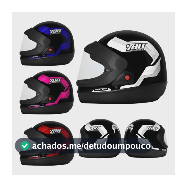 Capacete Fechado Sport Moto 788 Pro Tork Feminino Masculino