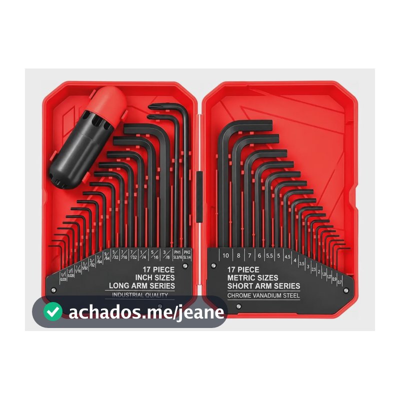 Kit Chaves Allen 35 Peças Multifuncional Métrica E Polegada Preto