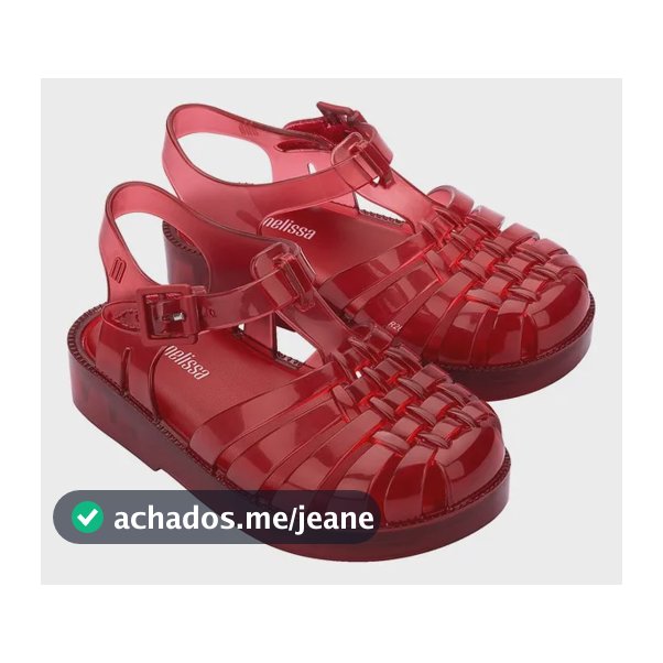 Sandália Possession Infantil Melissa Vermelho Transparente Liso 23.24