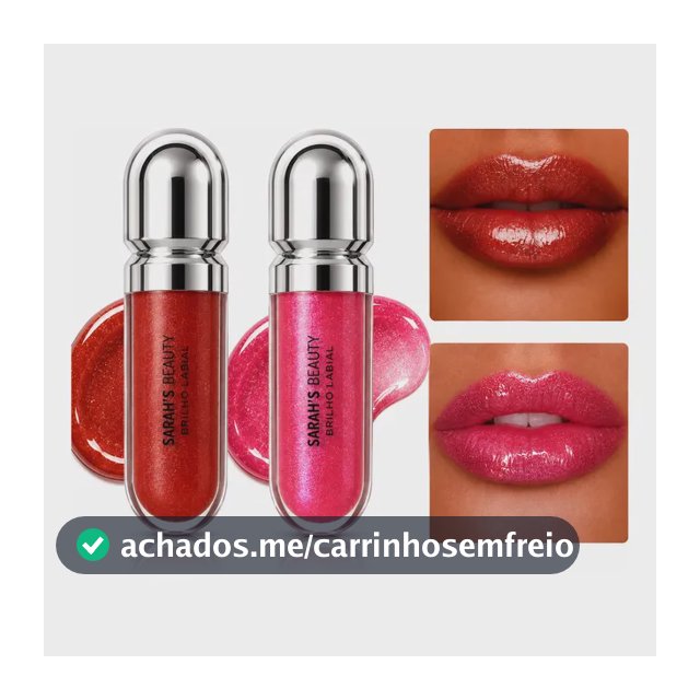 Kit 2 Gloss Labial Brilho Intenso Hidratação Sarah's Beauty