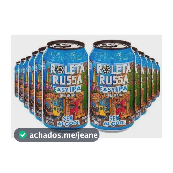 Combo Cerveja Roleta Russa Easy Ipa Sem Álcool E Sem Glúten - 12un X350ml