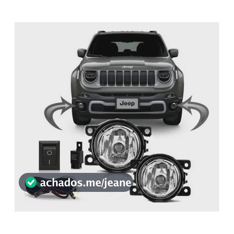 Kit Farol De Milha Auxiliar Jeep Renegade 2020 2021 Completo