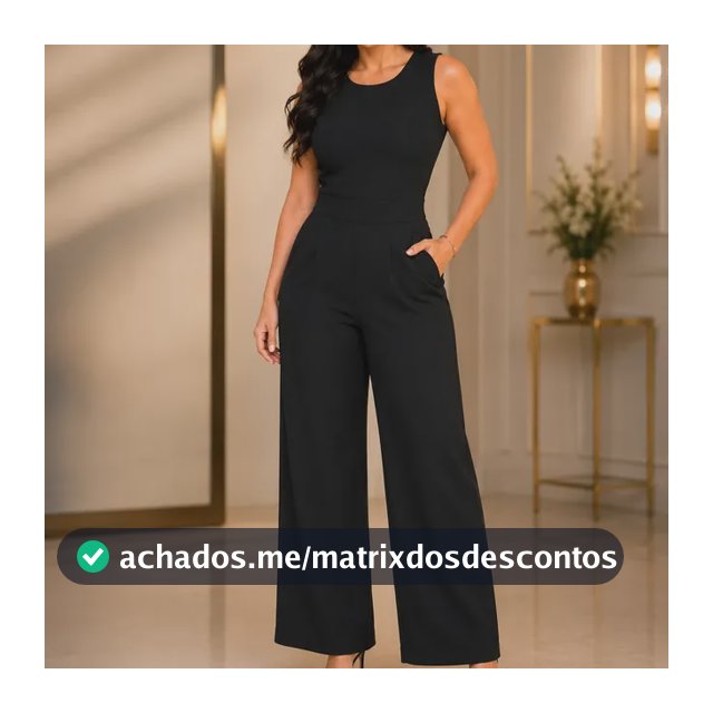 Macacão Social Feminino Elegante Elastex Acinturado