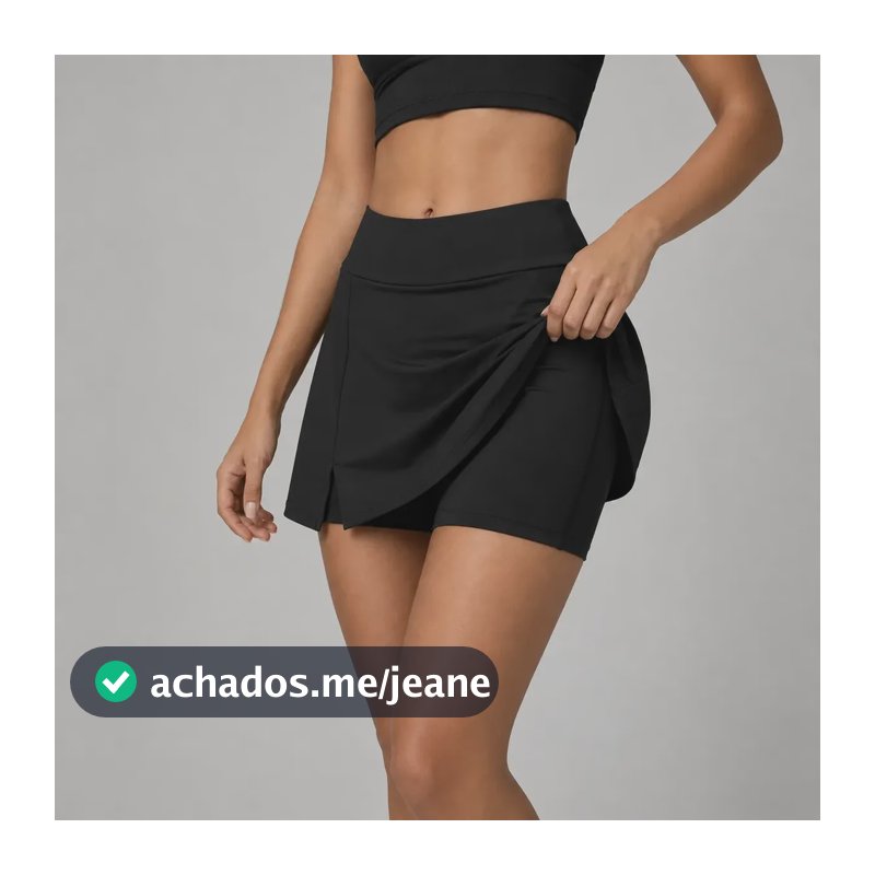 Shorts Saia Feminino Cintura Alta Legging Academia Treino Preto M