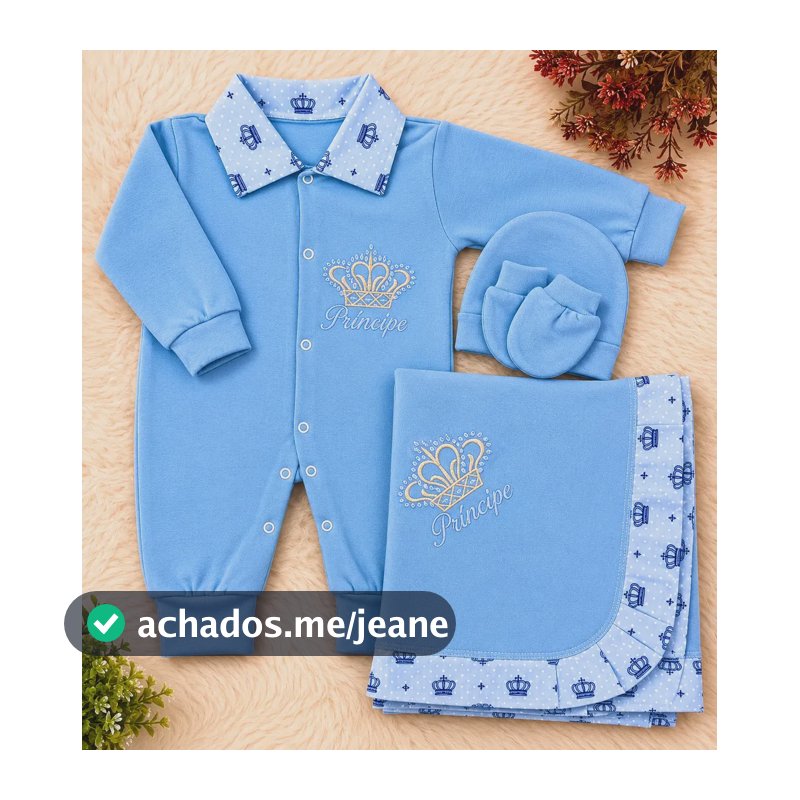 Saida Maternidade Menino Bebe Rn Lisa Azul Bebê Azul-claro 0-3 M