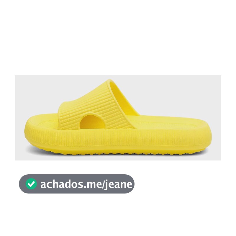 Chinelo Nuvem Slide Ergonomico Confortavel Praia Verão Calor Amarelo Liso 36.37 Br