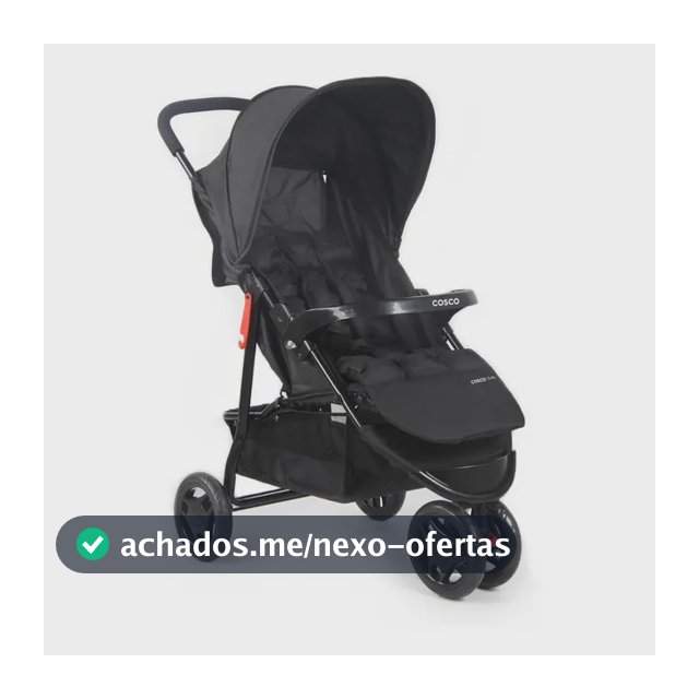 Carrinho de Bebê Cosco Kids, Toffy, Preto Absoluto