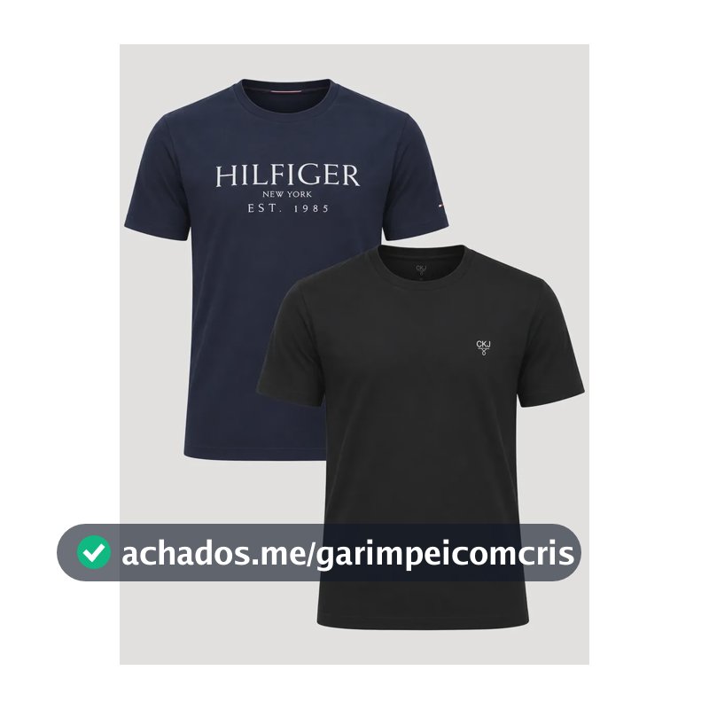 Kit Camisetas Tommy Hilfiger/calvin Klein Azul Marinho/preta Preto M/m Lisa