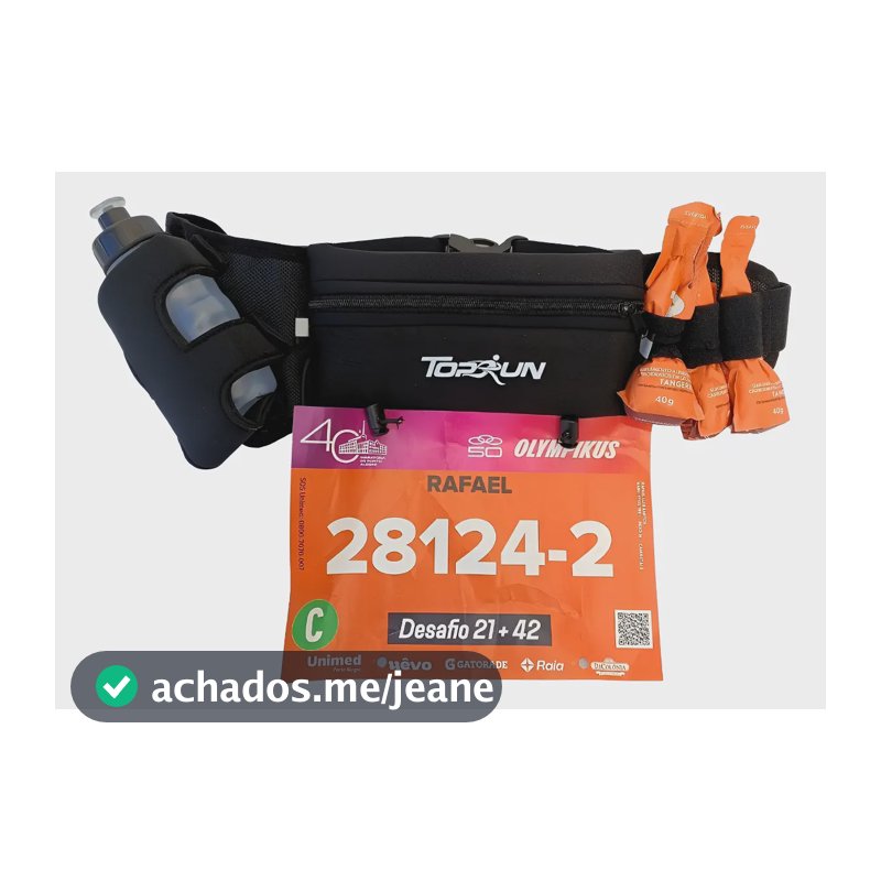 Cinto Hidratação Porta Numero E Gel Garrafa 210 Ml  Corrida